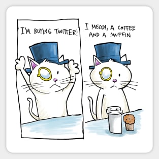 Dapper Cat - Buying Twitter Sticker